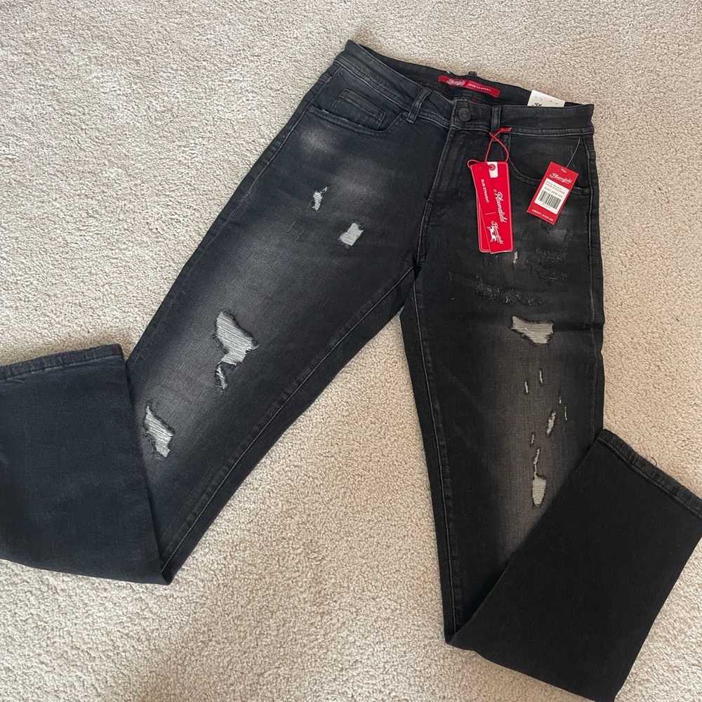 Men's Slim Straight Jeans - Black